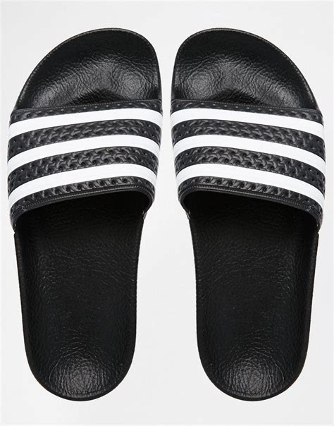 sandals adidas black and white.